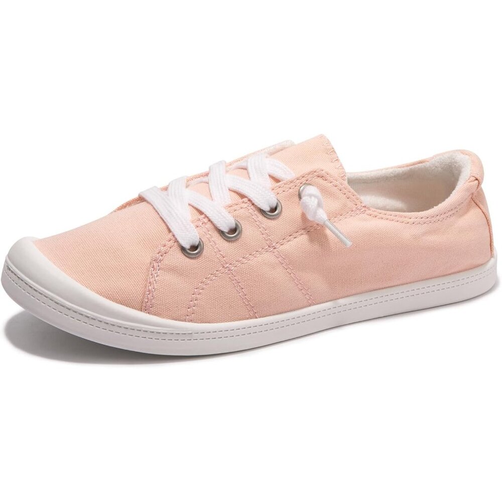 Women's Pink Classic Canvas Fashion Comfort Slip On Walking Sneakers Shoes